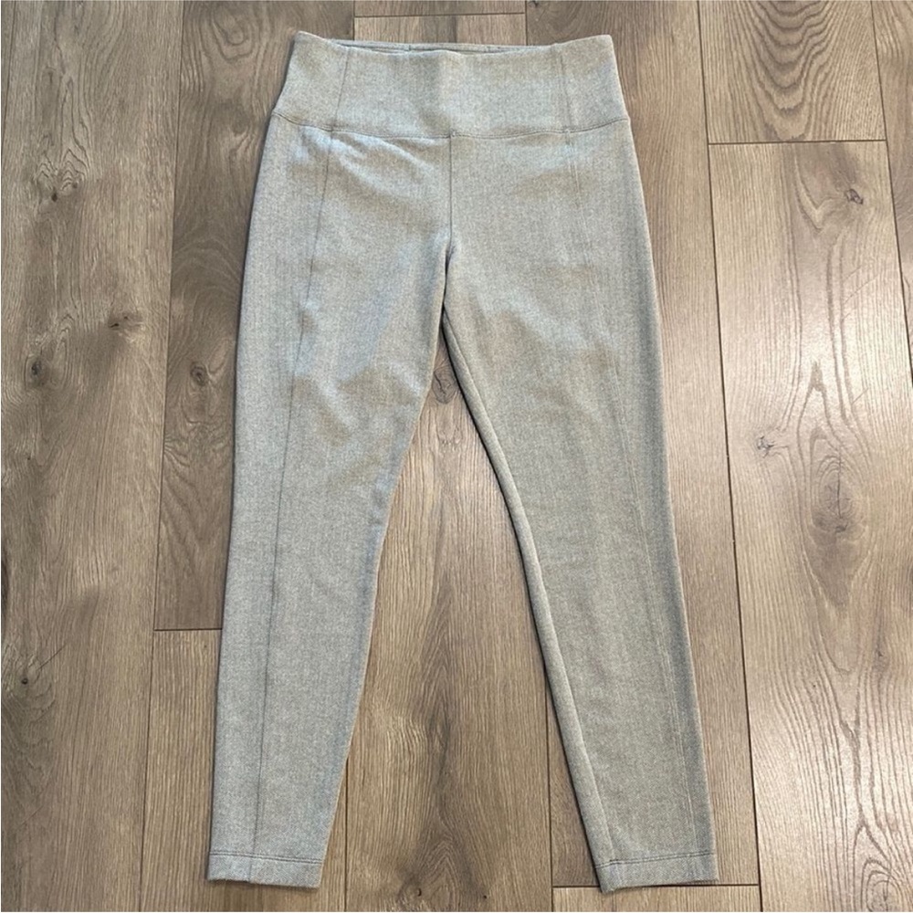Athleta‎ Delancey Herringbone Tight Bluff Grey Skinny Pants Leggings Tan Size M